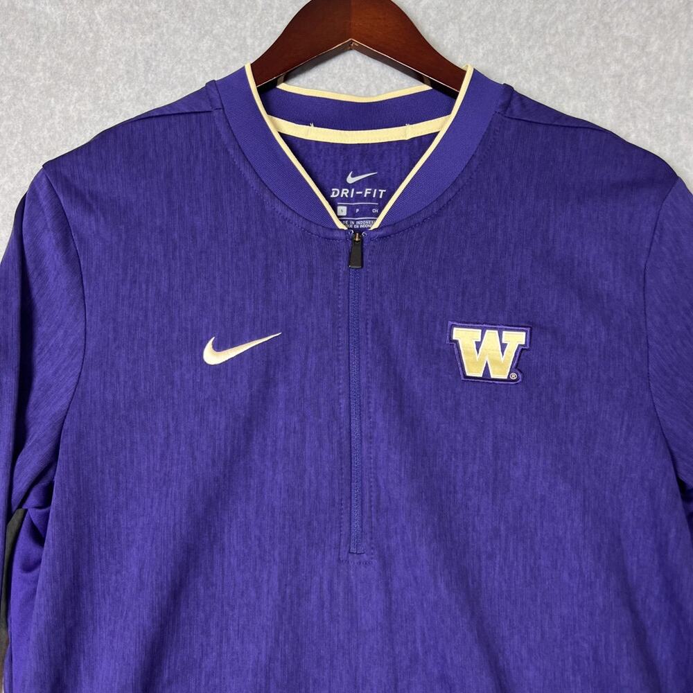 Washington Huskies Mens S Nike Coaches 1/4 Zip Pullover Jacket Dri-Fit